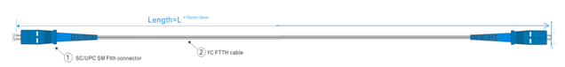 SC UPC FTTH Drop Cable Fiber Optic Patch Cord