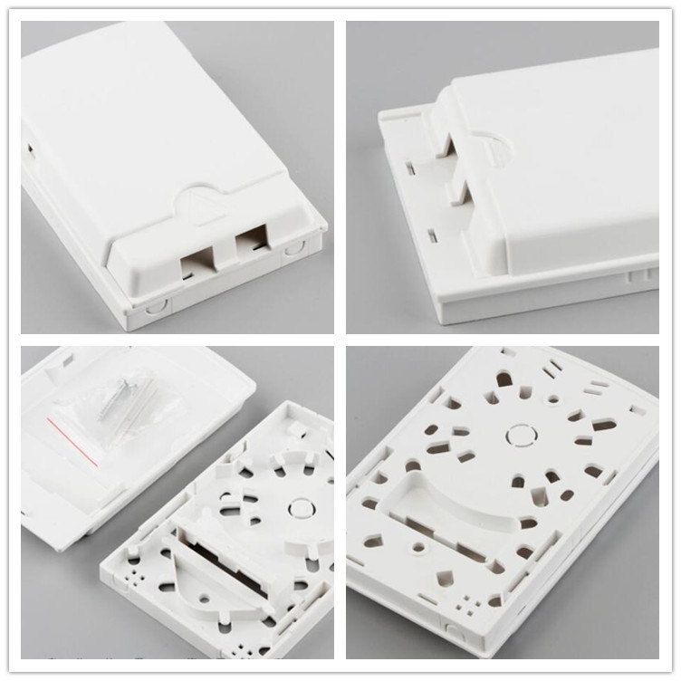 2 Port FTTH Box ABS SC LC Interface Fiber Optic terminal box Faceplate