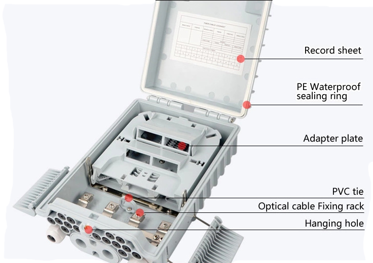 Wall Mounting 16 Port Waterproof Fiber Distribution Box