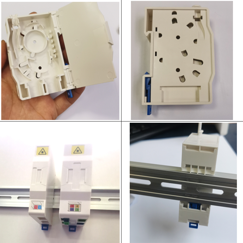 ABS Mini type DIN rail 2 core fiber optic terminal box