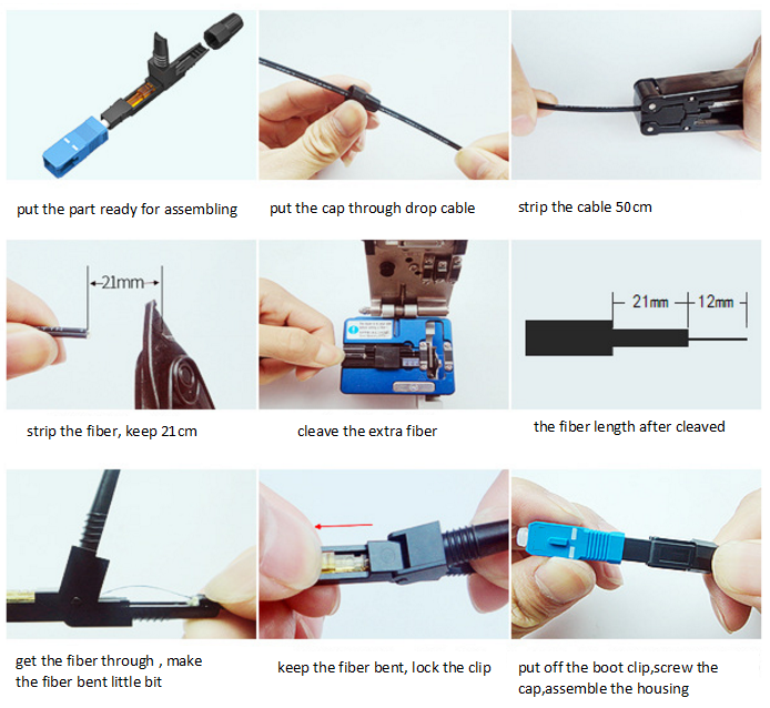 FTTH SC UPC Fiber Optic Fast Connector