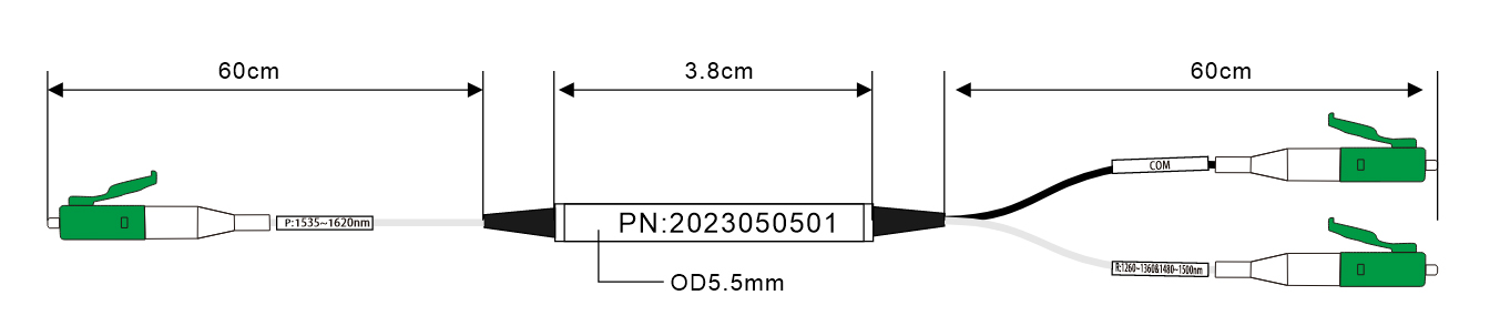 1550nm Optical Fiber FWDM Module LC APC connector