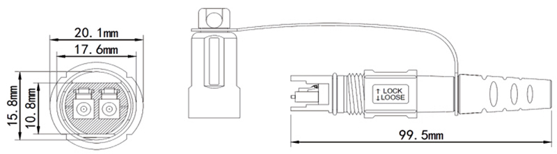 Corning Optitap Waterproof LC APC Fiber Optic Connector