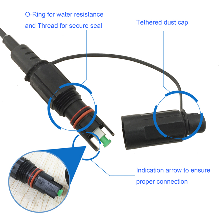 2x3mm Huawei SC Connector Outdoor Waterproof Fiber Optic Patch Cord