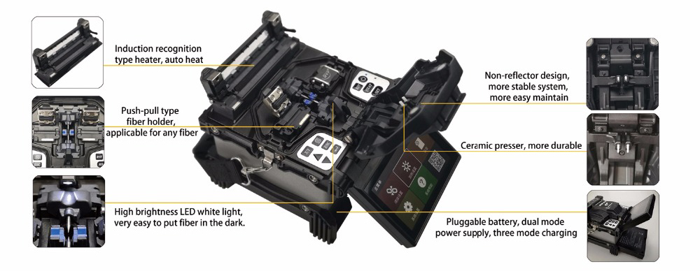 Fiber Optic Fusion Splicer with 6 Motors DVP 810