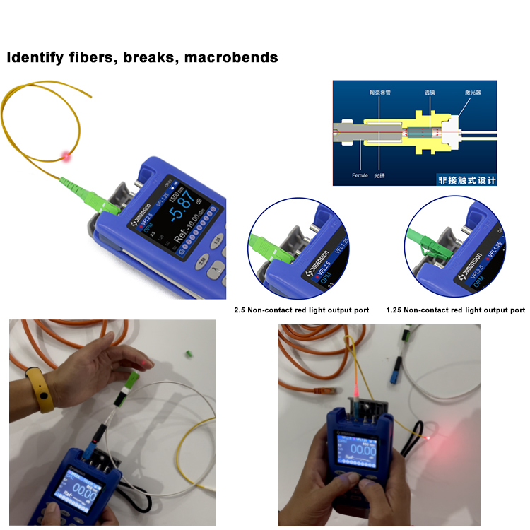 Non contact optical detection equipment multi-function tester for VFL power meter network cable RJ45 line finder