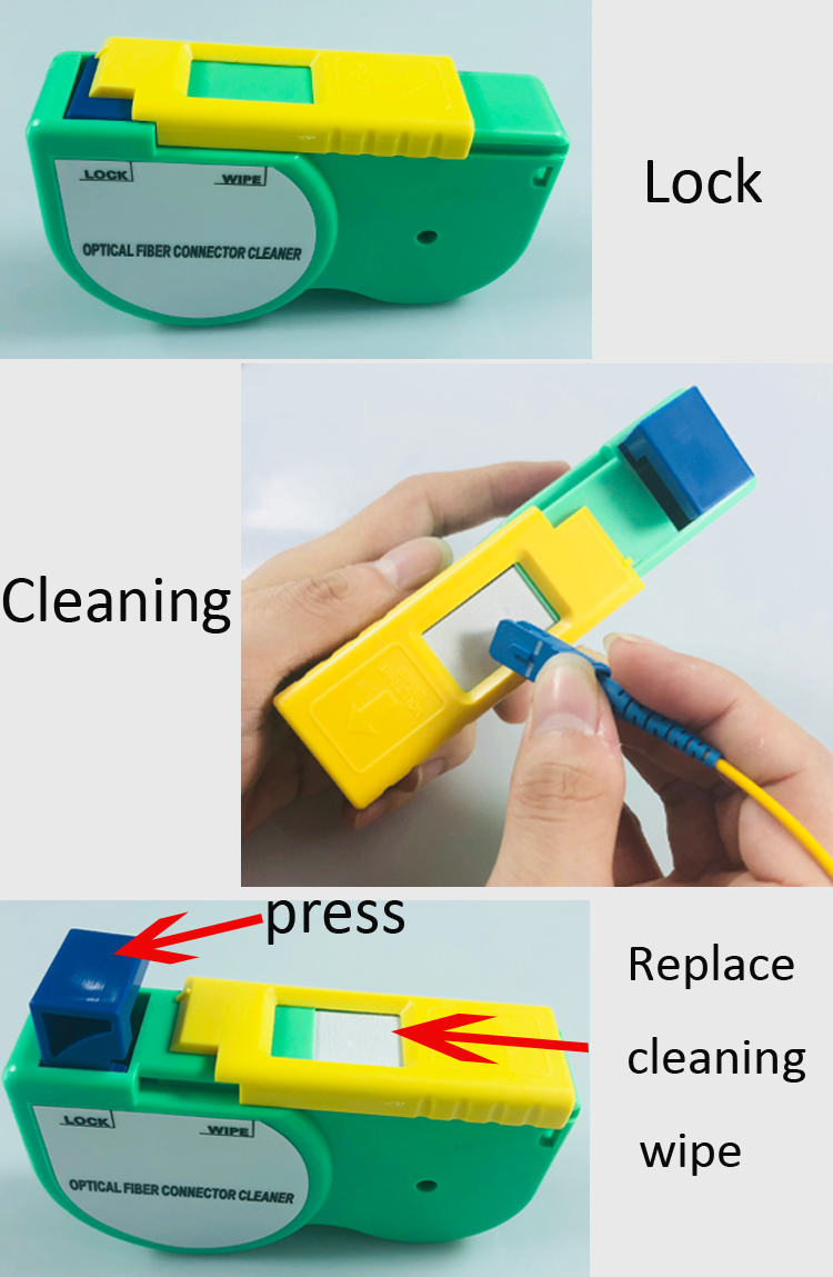 Cleaning Cassette Fiber Optic Connector Cleaner for SC FC LC ST D4 MU DIN