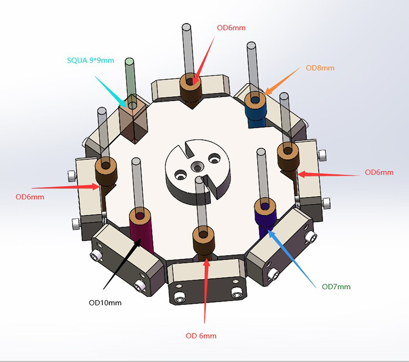 6mm 8mm 9mm 10mm 12mm 16mm 20mm optical fiber polishing jig