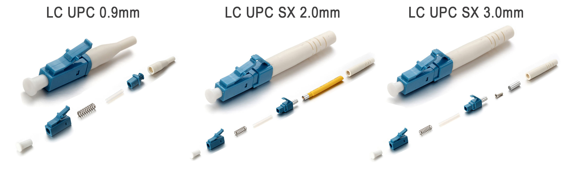 LC UPC Fiber optic connector 0.9mm 2.0mm 3.0mm