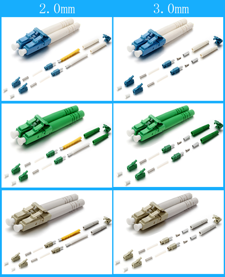 LC UPC Duplex Fiber optic connector 2.0mm 3.0mm