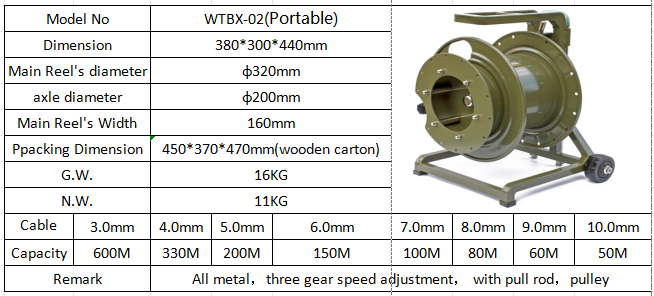 Portable Tactical Fiber Optic Cable Drum fiber optic cable reel moving reel