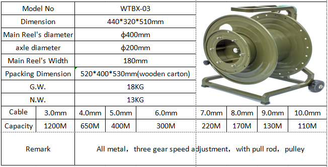 Portable Tactical Fiber Optic Cable Drum fiber optic cable reel moving reel