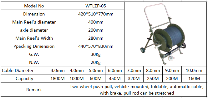 Fixed Wheel Stand Type Portable Tactical Fiber Optic Cable Reel