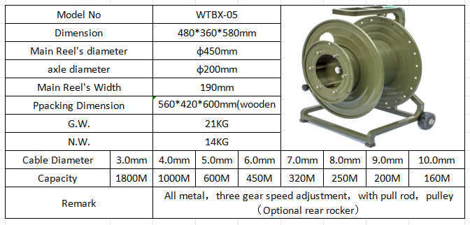 Portable Tactical Fiber Optic Cable Drum fiber optic cable reel moving reel