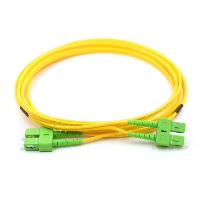 SC APC to SC APC 9/125μm OS2 Duplex Singlemode Fiber Optic Patch Cable