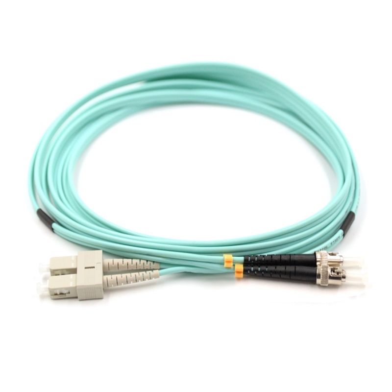 SC UPC to ST UPC 50/125μm Multimode Duplex OM3 OM4 Fiber Optic Patch Cable