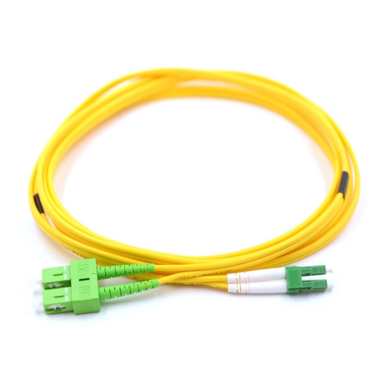 LC APC to SC APC 9/125μm OS2 Singlemode Duplex Fiber Optic Patch Cord