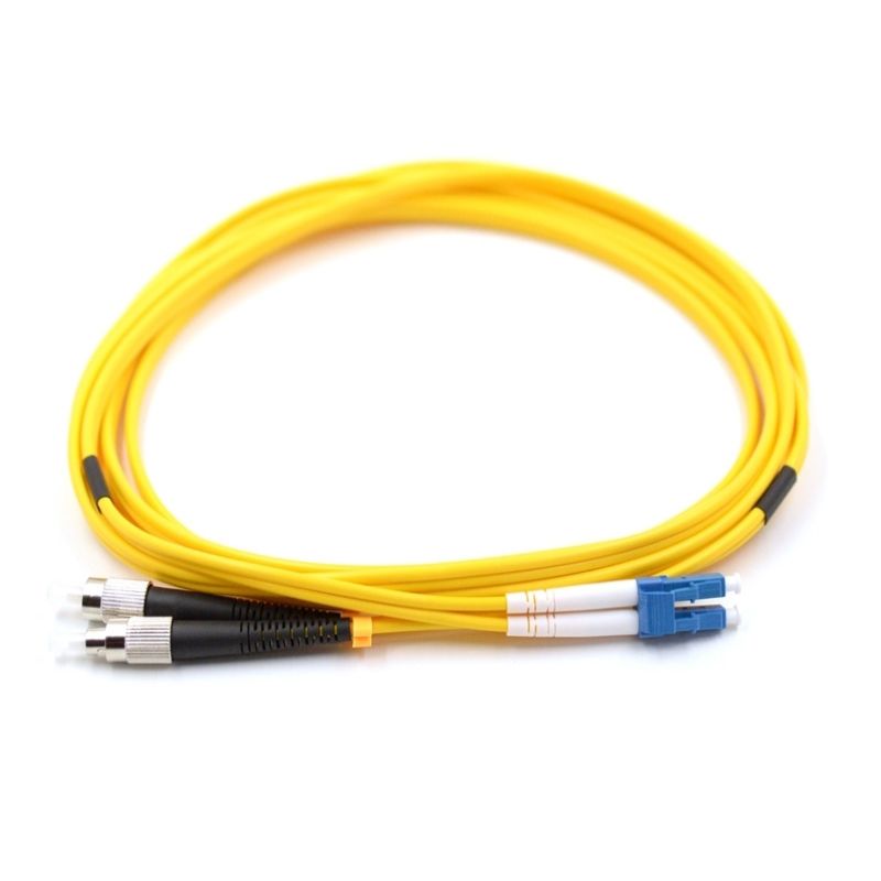 LC UPC to FC UPC 9/125μm OS2 Singlemode Duplex Fiber Optic Patch Cord