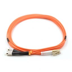 LC UPC to FC UPC 62.5/125μm OM1 Multimode Duplex Fiber Optic Patch Cable