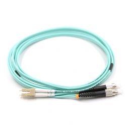 LC UPC to FC UPC 50/125μm OM3 OM4 Multimode Duplex Fiber Optic Patch Cable