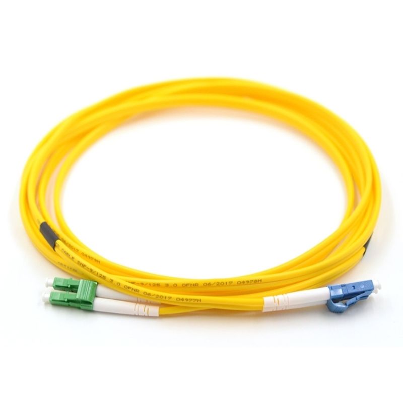 LC UPC to LC APC 9/125μm OS2 Singlemode Duplex Fiber Optic Patch Cord