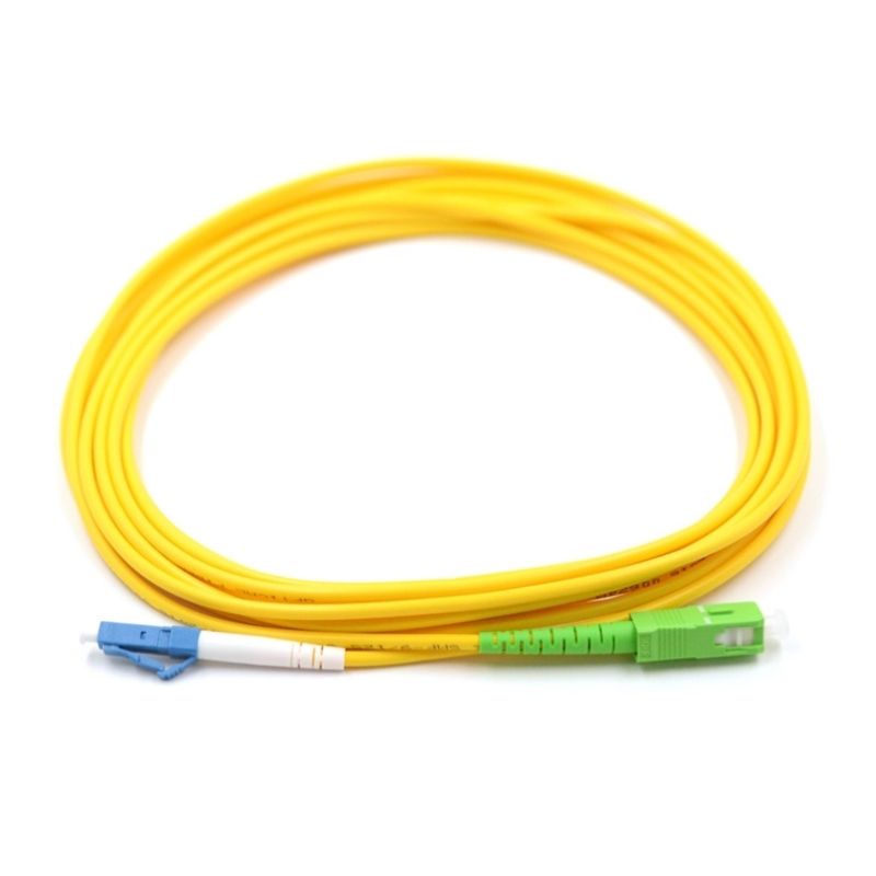 LC UPC to SC APC 9/125μm OS2 Singlemode Simplex Fiber Optic Patch Cable