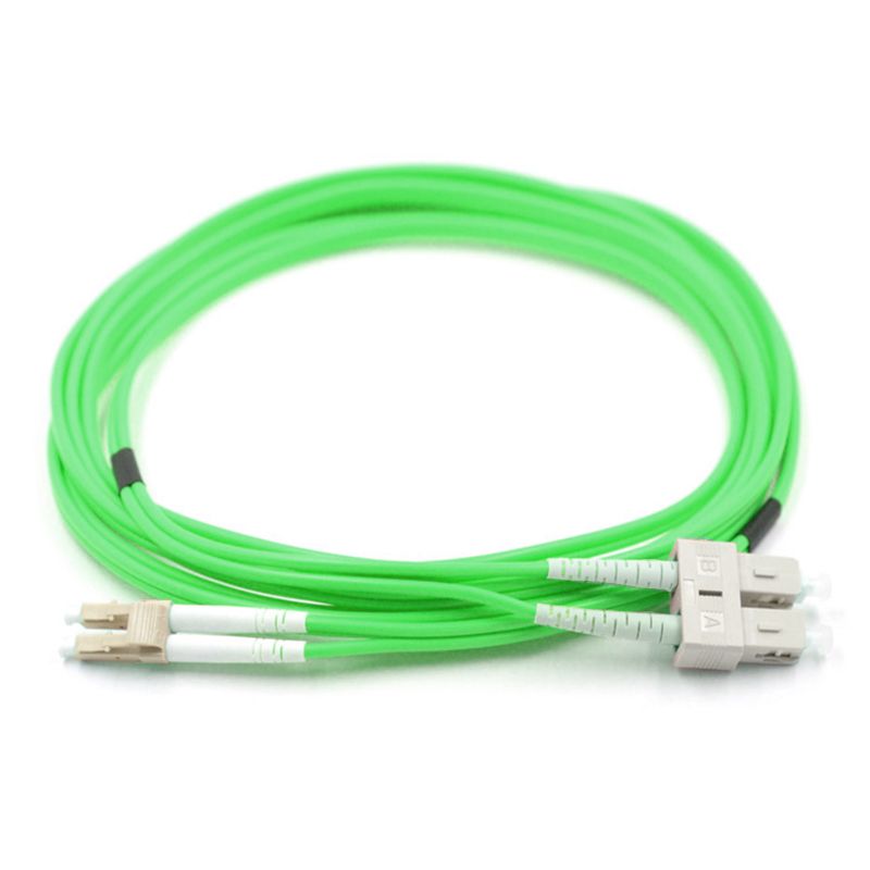 LC UPC to SC UPC 50/125μm OM5 Multimode Duplex Fiber Optic Patch Cable