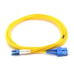 LC UPC to SC UPC 9/125μm OS2 Singlemode Duplex Fiber Optic Patch Cable