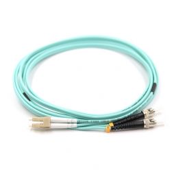 LC UPC to ST UPC 50/125μm OM3 OM4 Multimode Duplex Fiber Optic Patch Cable