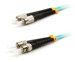 ST UPC to FC UPC 50/125μm OM4 Multimode Duplex Fiber Optic Patch Cable