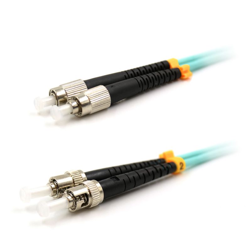 ST UPC to FC UPC 50/125μm OM4 Multimode Duplex Fiber Optic Patch Cable