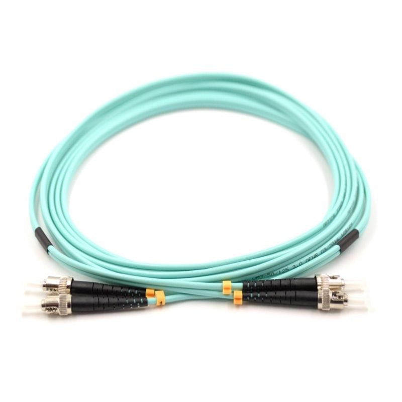 ST UPC to ST UPC 50/125μm OM3 OM4 Multimode Duplex Fiber Optic Patch Cable