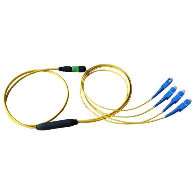 MPO to SC FC ST SM ribbon ruggedized cable 4 core multi fiber mpo fiber optic patch cord