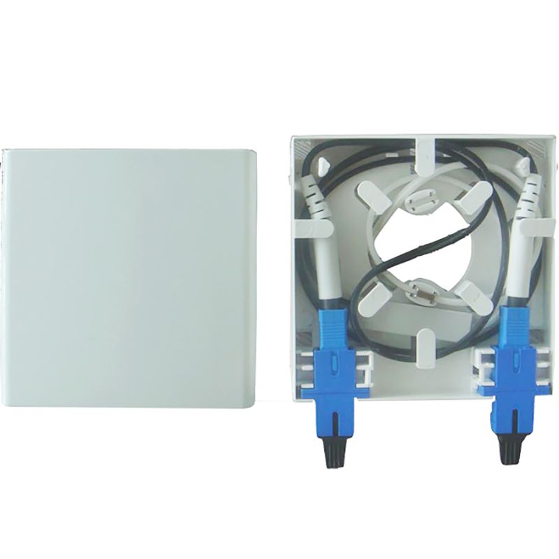 2 core ftth terminal box fiber optic wall outlet with adapter pigtail