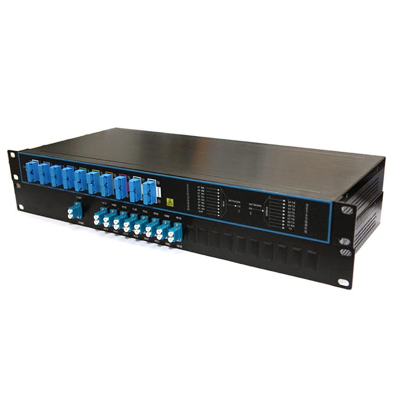 8 channel double fiber cwdm mux demux in 19 inch 1U rack mounted patch panel