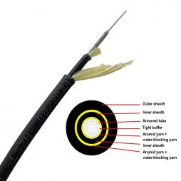 4.5mm single core spiral armored double sheath optical fiber optic cable