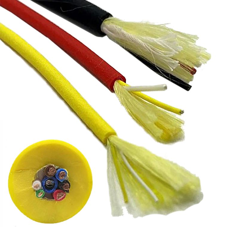 Copper Wire Power Optical Fiber Electric Hybrid Cable ROV tether zero buoyancy for Underwater Vehicle drone camera