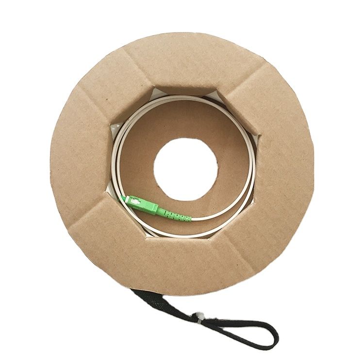 Cardboard Reel Type Packing SC APC Optical Fiber Patch Cord FTTH Drop Cable Assemblies with Pulling Eye